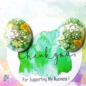 Super Cute! Spring!!! Unique Millefiori Glass Studs #3! Whimsical Post Earrings!